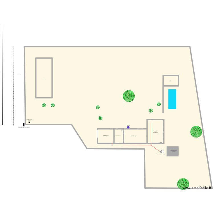 PLAN DE MASSE ASSAINISSEMENT. Plan de 7 pièces et 902 m2