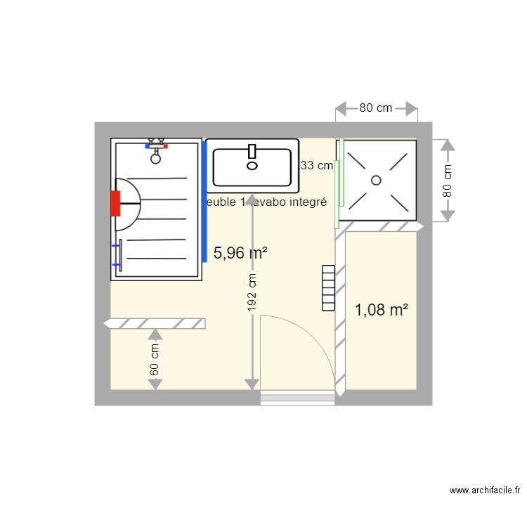 CIARAVELLA SDE AP TX. Plan de 2 pièces et 7 m2