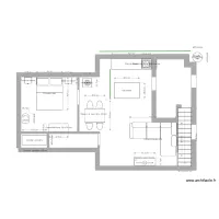 Plan 2 pour sous-sol plan actuel avec division entr&eacute;e et chambre
