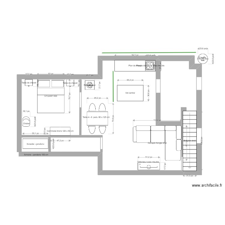 Plan 2 pour sous-sol plan actuel avec division entrée et chambre. Plan de 0 pièce et 0 m2