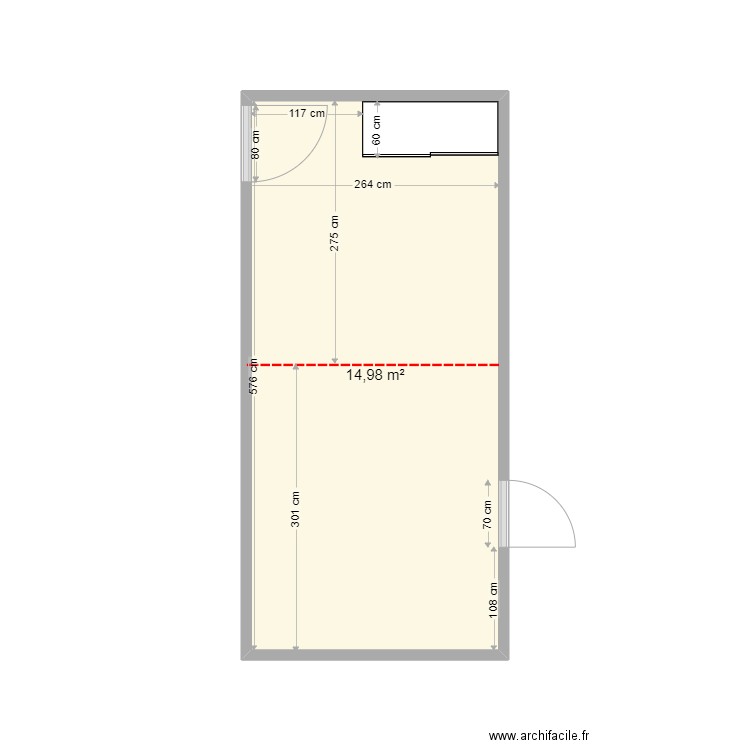 Salle de cinema. Plan de 1 pièce et 15 m2