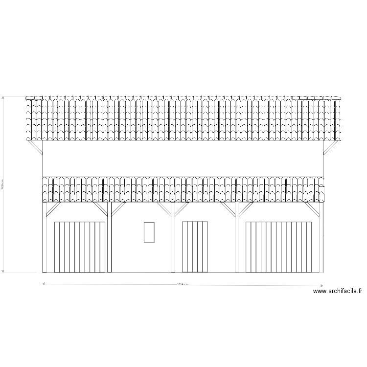 grange façade est v2. Plan de 0 pièce et 0 m2