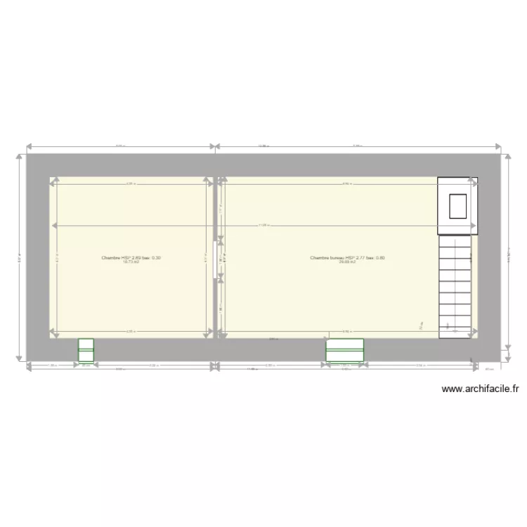 NIV 1 MAISON RENDIE. Plan de 