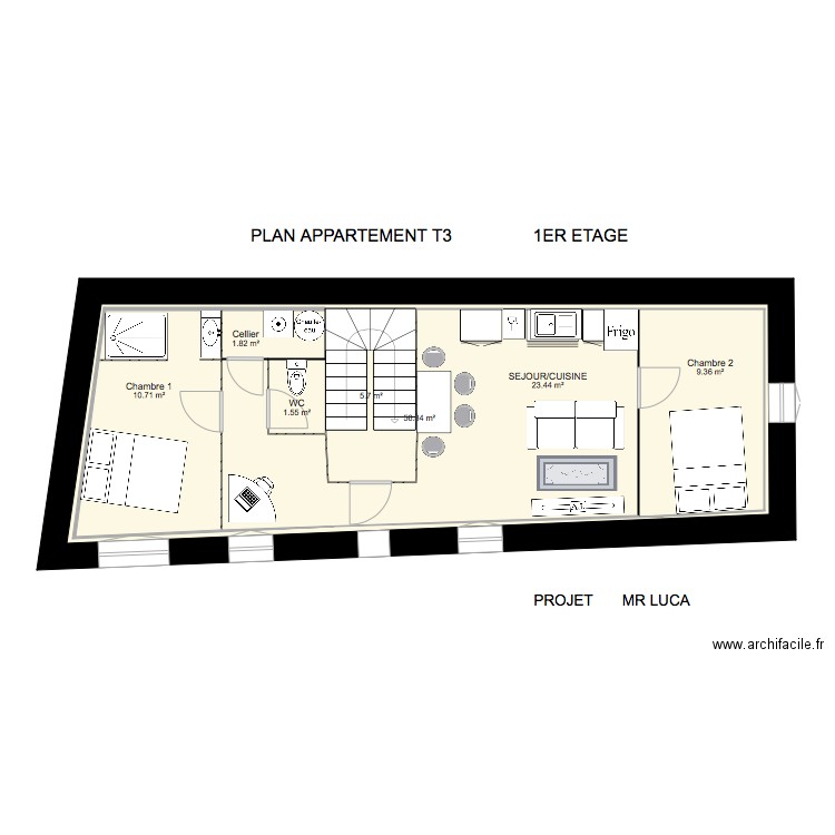 PLAN DEFINITIF 1ER ETAGE BIS. Plan de 0 pièce et 0 m2