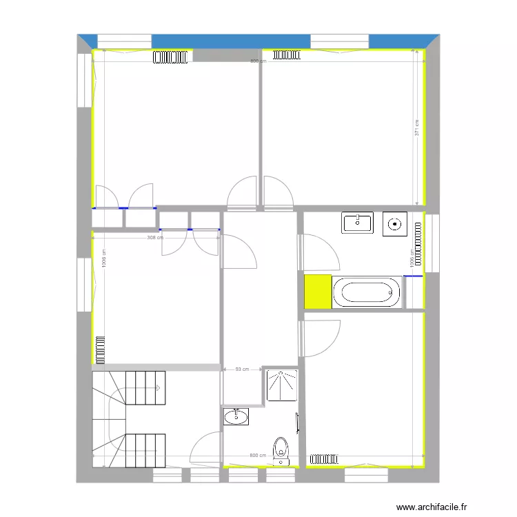 Hippolyte PINAUD 1er &eacute;tage travaux 16 10 2020. Plan de 