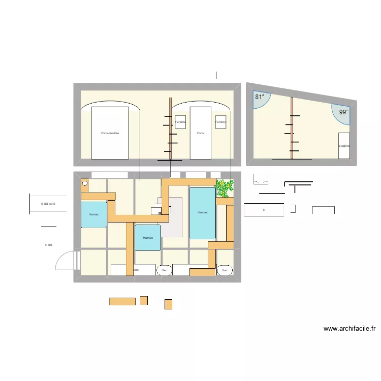 Pension jardin. Plan de 