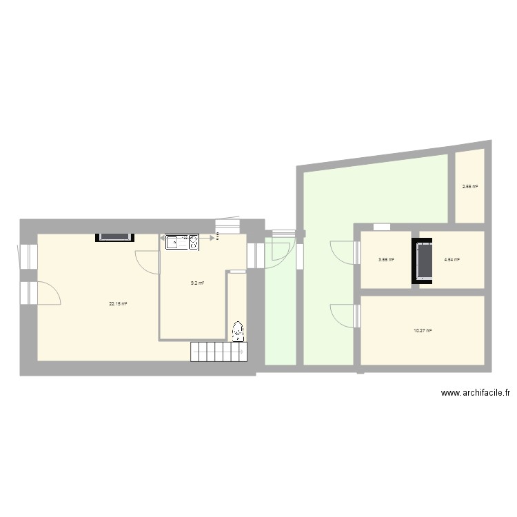 dongeron existant avec jardin. Plan de 0 pièce et 0 m2