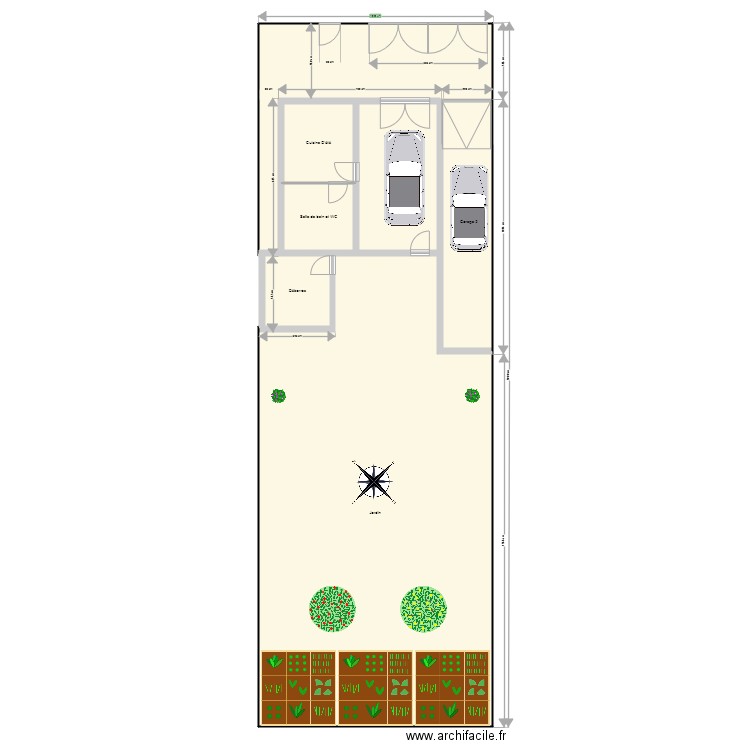 Plan de Masse avant travaux. Plan de 7 pièces et 283 m2