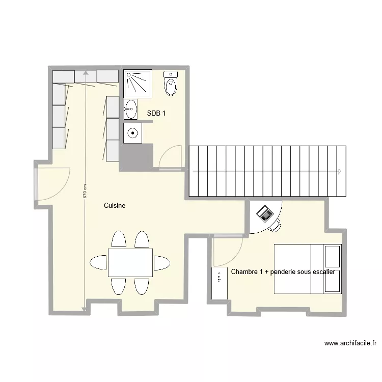 Plan Bonneville Thuet 1er niveau. Plan de 