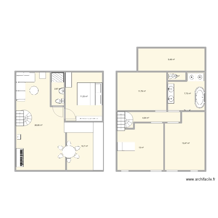 Denis papin 2. Plan de 11 pièces et 112 m2