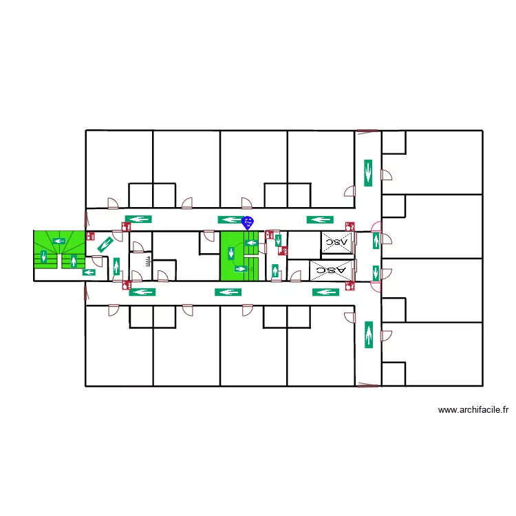 1er etage bouteille 58 droit. Plan de 