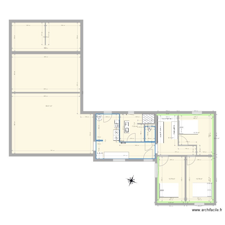 AGRANDISSEMENT. Plan de 0 pièce et 0 m2