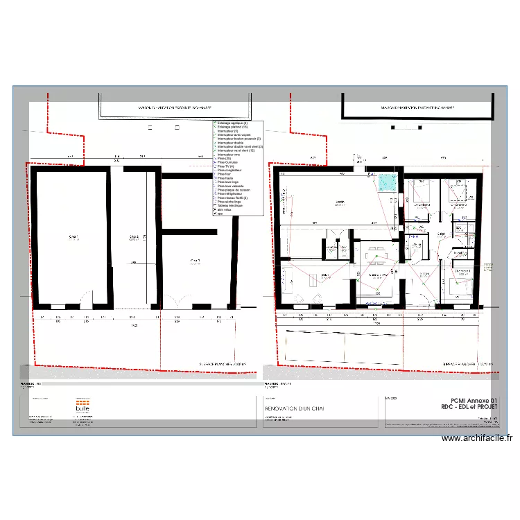 sch&eacute;ma &eacute;lectrique architectural . Plan de 
