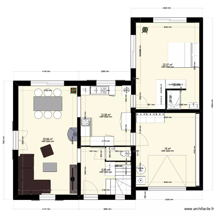 plan maison actuel. Plan de 