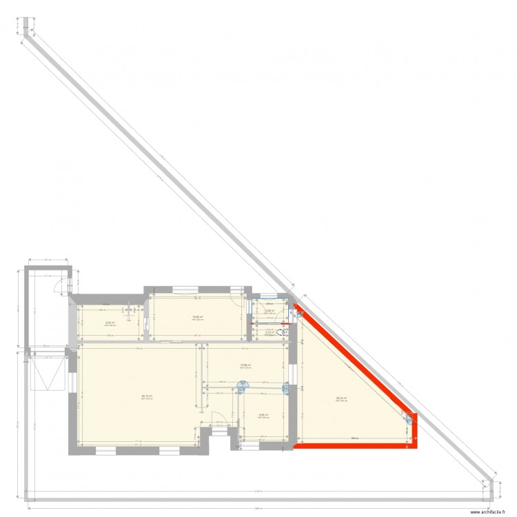 Extension 30m2. Plan de 0 pièce et 0 m2