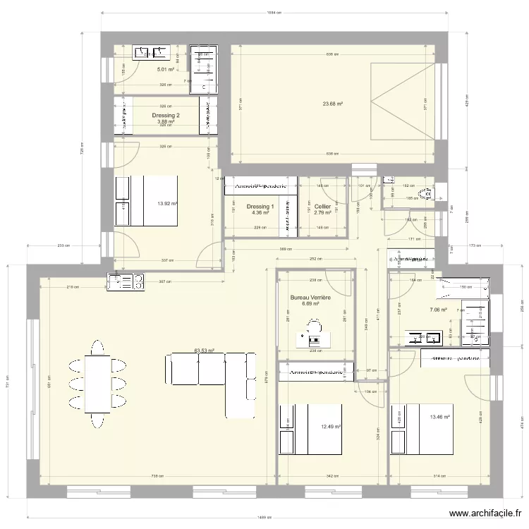 Maison 2. Plan de 