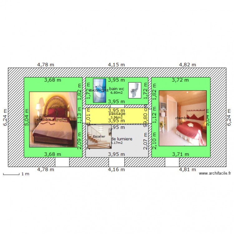 Bloc habitation stockage étage aménagé. Plan de 0 pièce et 0 m2