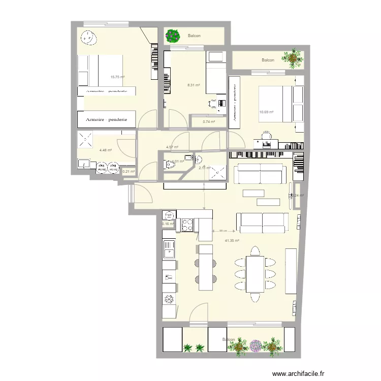 Appart option 5 archi. Plan de 