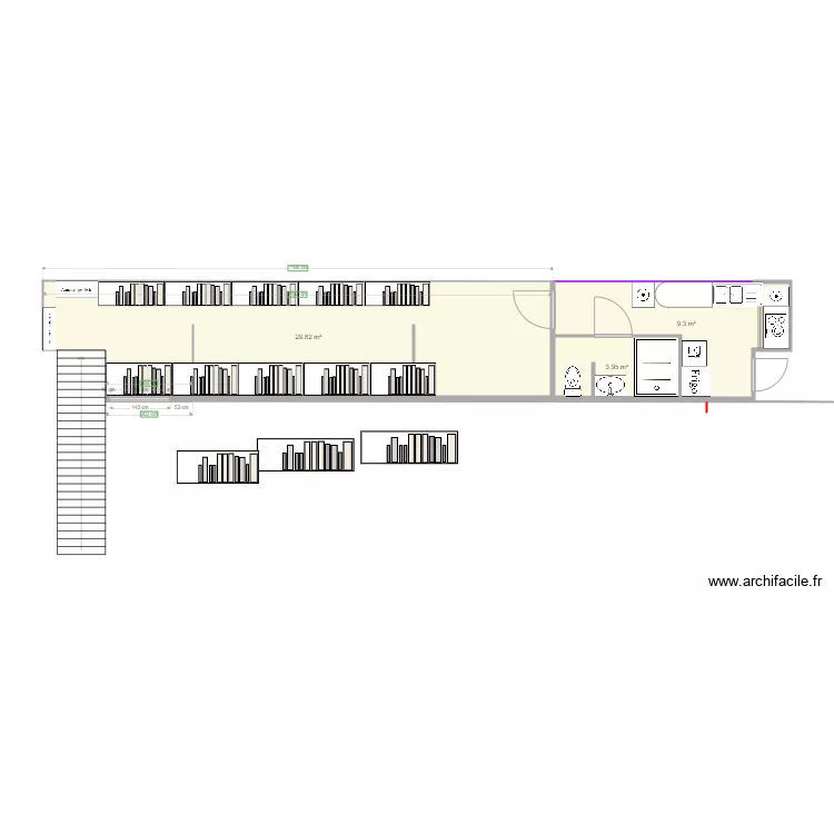 mezzanine stockage v12. Plan de 