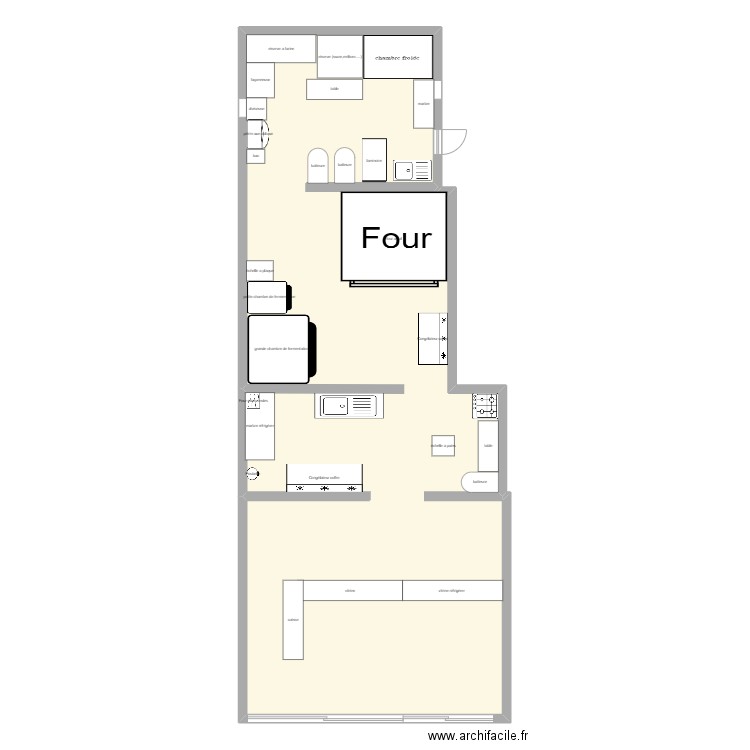 boulangerie. Plan de 0 pièce et 0 m2