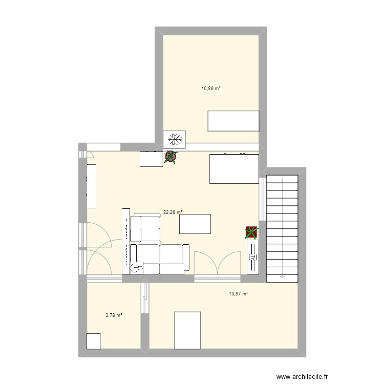 salon haut vraie mesure. Plan de 0 pièce et 0 m2