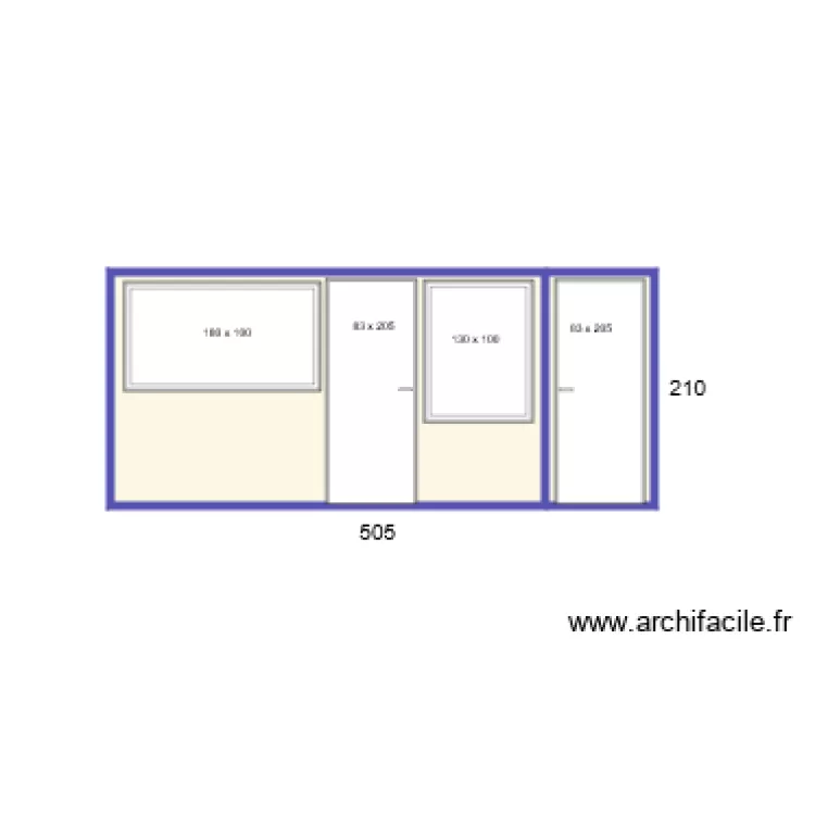 bureau facade. Plan de 