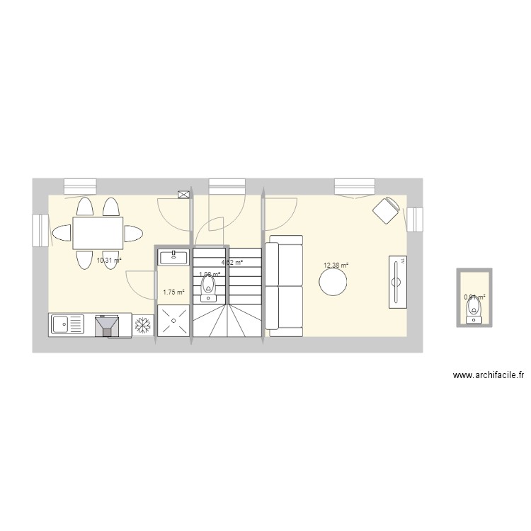 Duplex Etage 1. Plan de 0 pièce et 0 m2