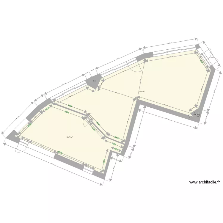 CH03160 RDC  AVEC CUISINE VIDE. Plan de 