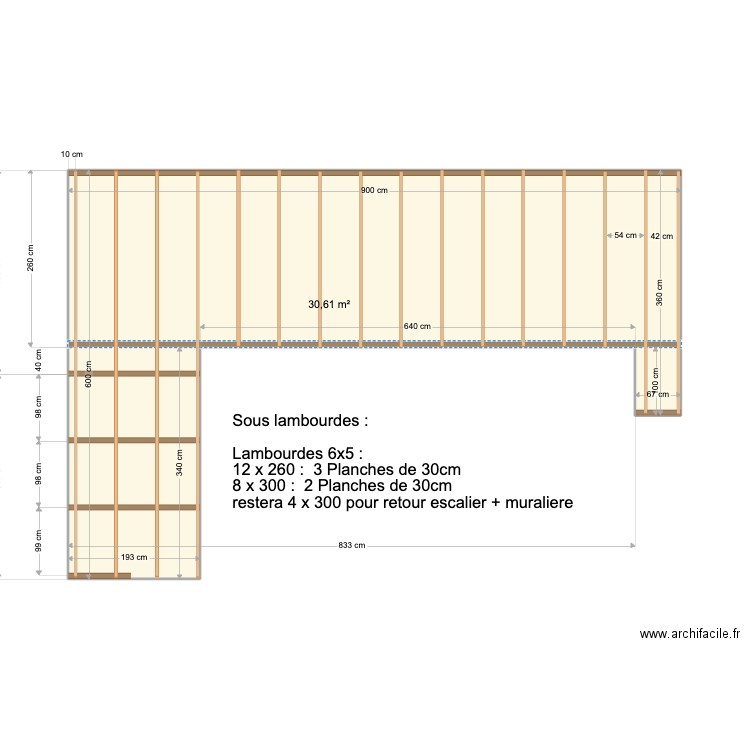Hauteur Lezarde Deck1. Plan de 1 pièce et 31 m2
