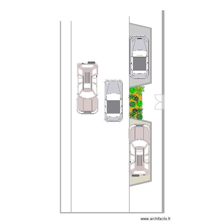 proposition route. Plan de 3 pièces et 27 m2