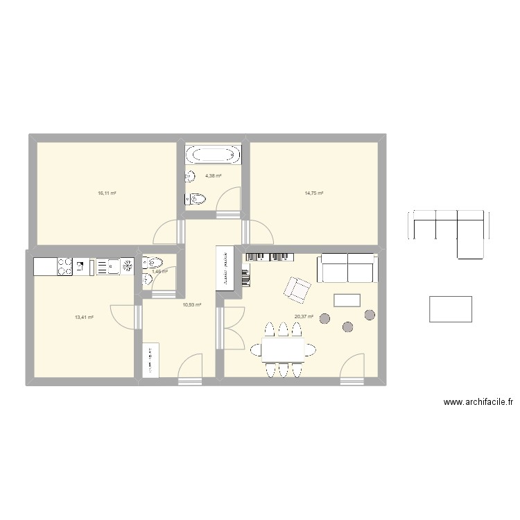 Ro appart V2. Plan de 0 pièce et 0 m2