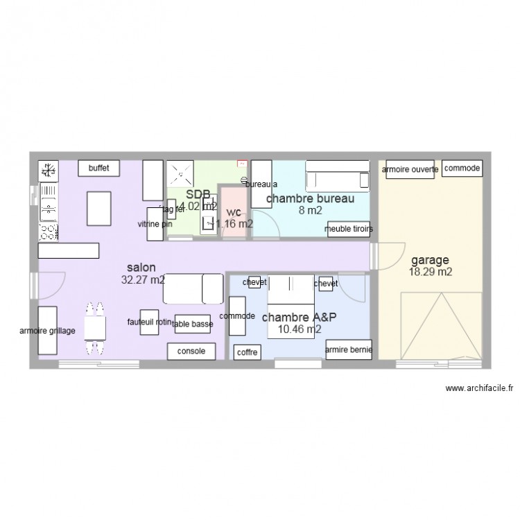 maison 56m2. Plan de 0 pièce et 0 m2