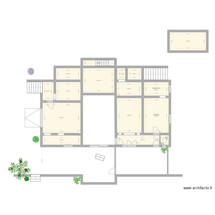 Basse Terre 1. Plan de 26 pièces et 284 m2