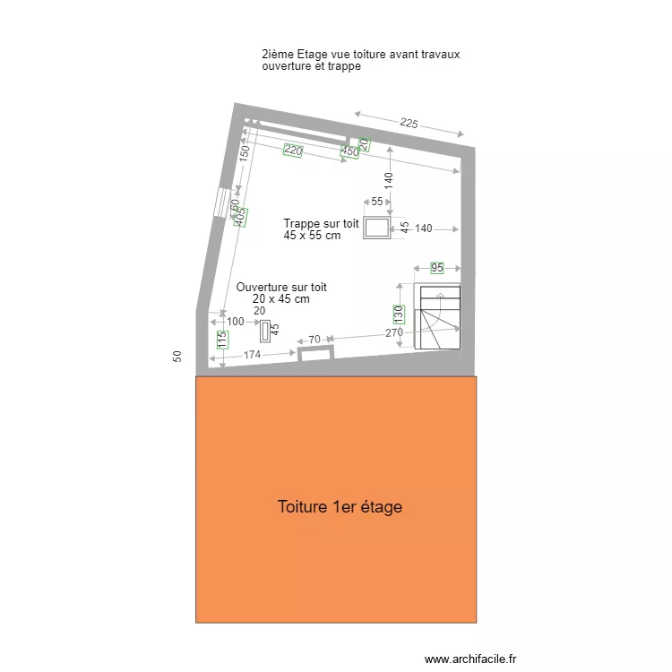 DP Velux avant travaux. Plan de DP Velux avant travaux. Plan de