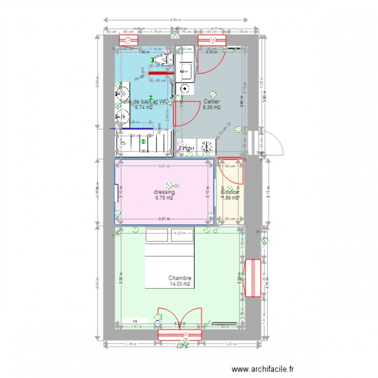 extension 4 pièces 38m hab 29 juin ss mobilier. Plan de 0 pièce et 0 m2