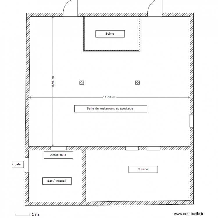 plan salle pour concerts. Plan de 0 pièce et 0 m2