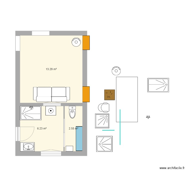 Grrr RdC 2023 - 02. Plan de 3 pièces et 22 m2