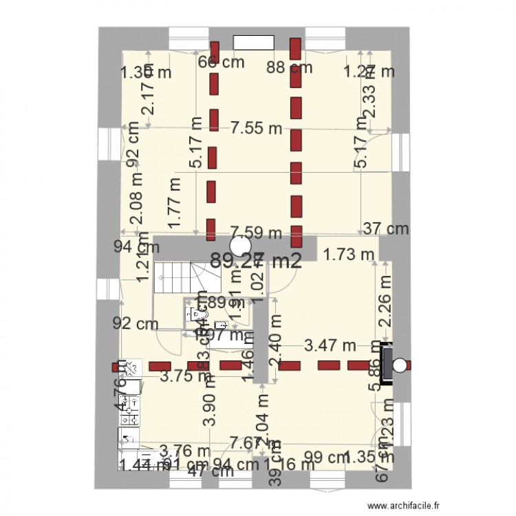 rdc ouvertures maçon meubles. Plan de 0 pièce et 0 m2