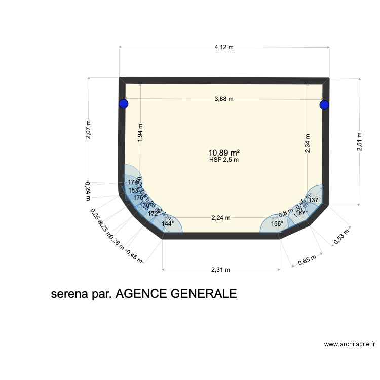 serena par. bat b. Plan de 1 pièce et 11 m2