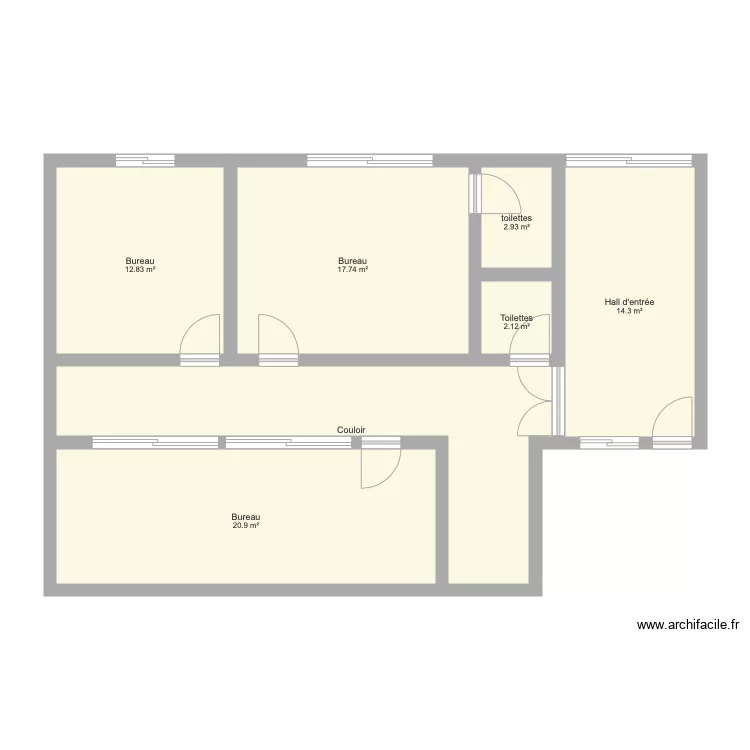 Bloc de bureau 3eme. Plan de 