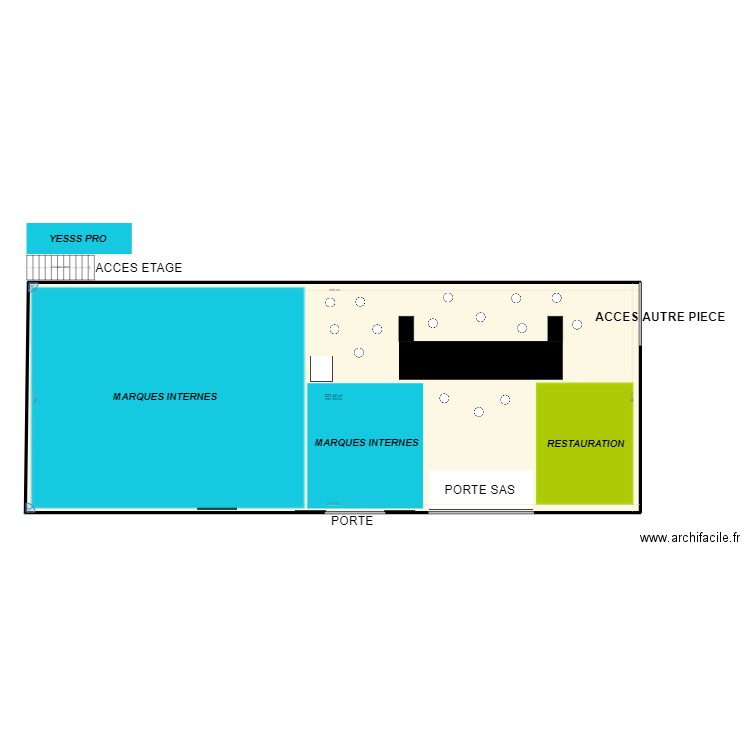 SALLE DU BAS - ACCUEIL. Plan de 1 pièce et 227 m2