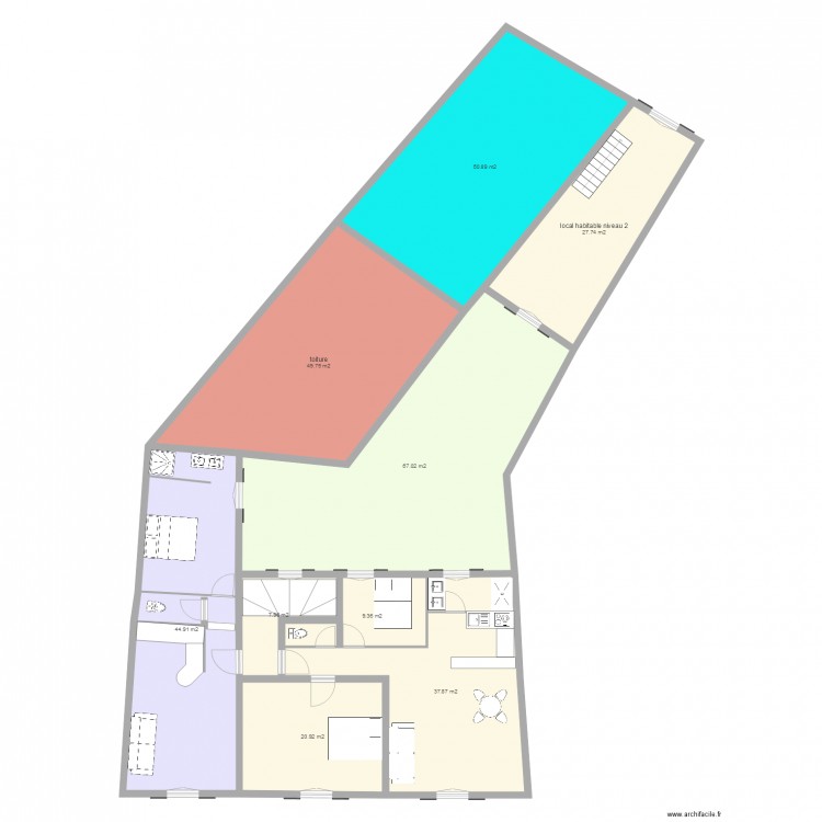 MASQUE DE DEPART 2 EM ETAGE PROJET. Plan de 0 pièce et 0 m2