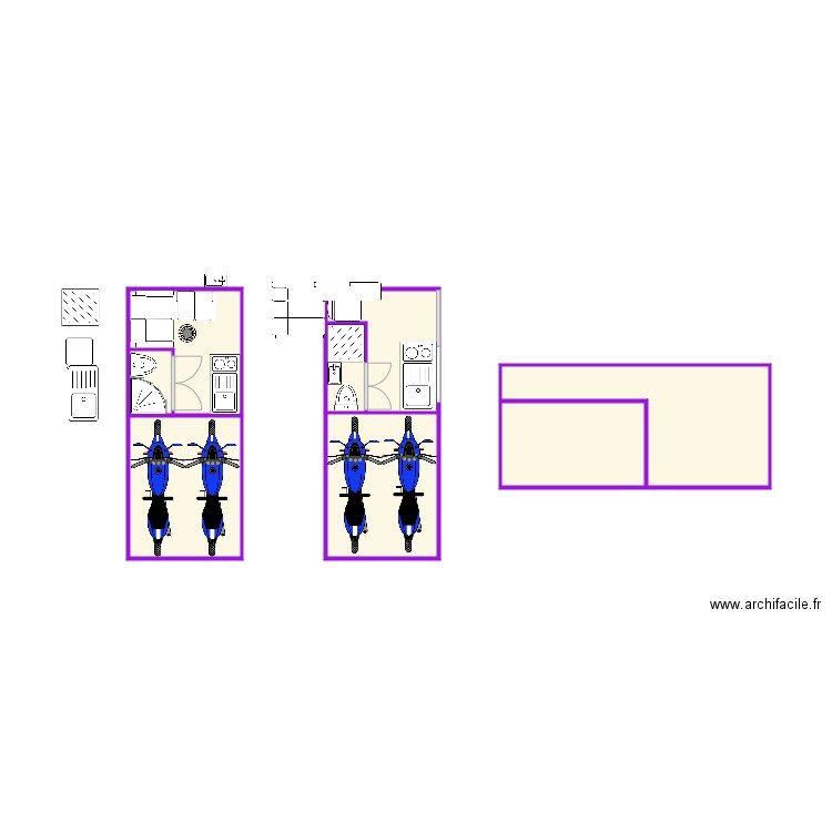 Sprinter L3h2. Plan de 8 pièces et 23 m2