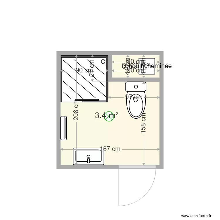 salle de douche 1er étage GF. Plan de salle de douche 1er étage GF. Plan de