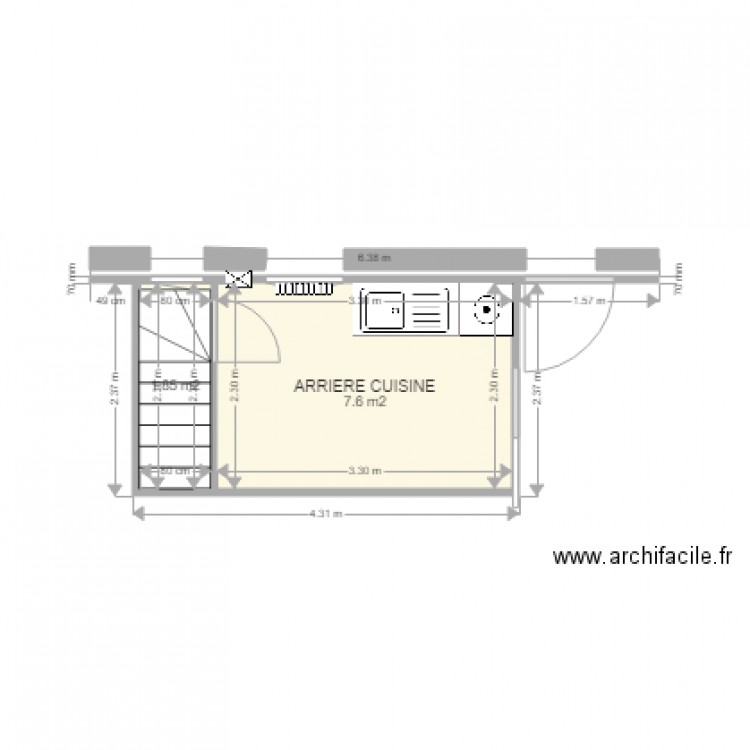 ARRIERE CUISINE. Plan de 0 pièce et 0 m2