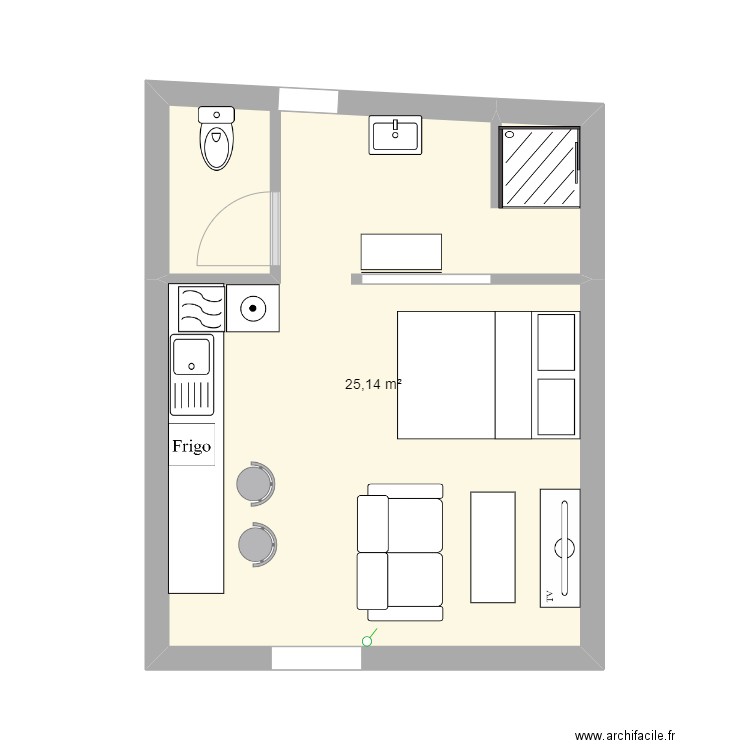Plan Airbnb avec meubles et électricité. Plan de 0 pièce et 0 m2