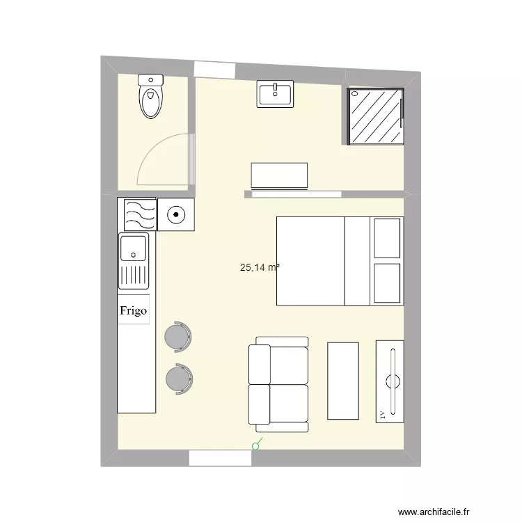 Plan Airbnb avec meubles et &eacute;lectricit&eacute;. Plan de 