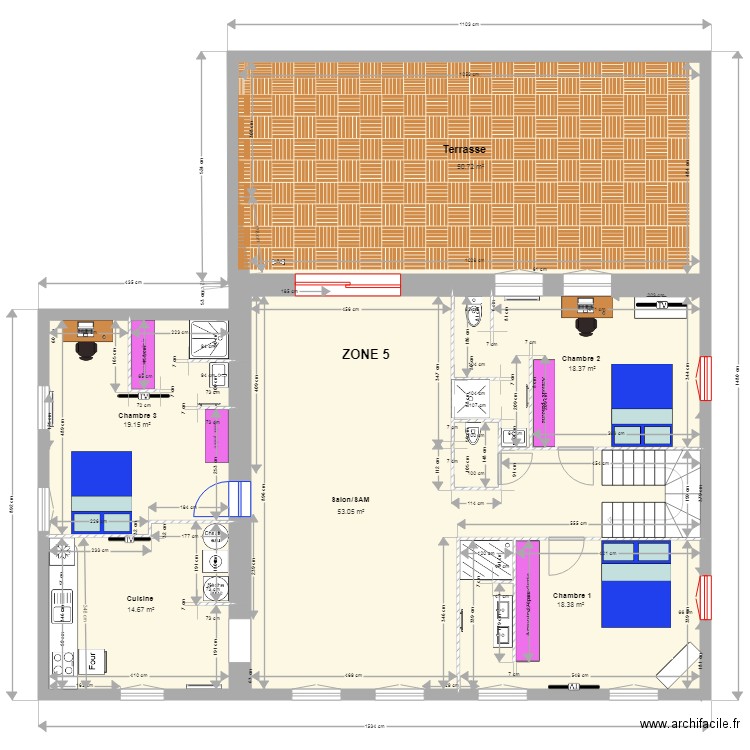 Logement perso ZONE 5 meublé 0311. Plan de 0 pièce et 0 m2
