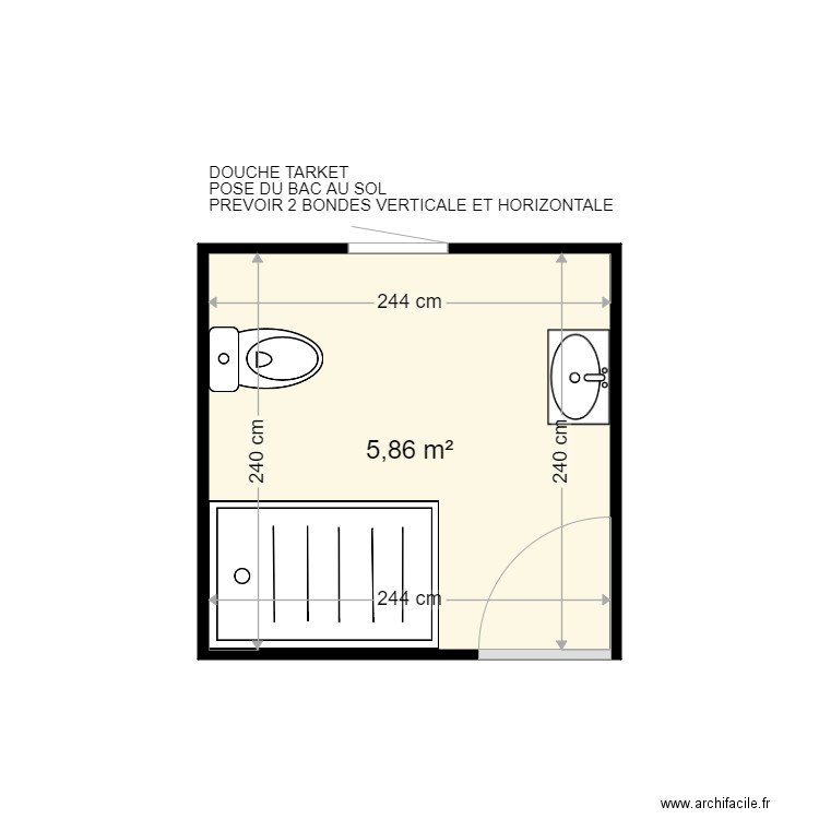 COTTRET MARTINE . Plan de 1 pièce et 6 m2