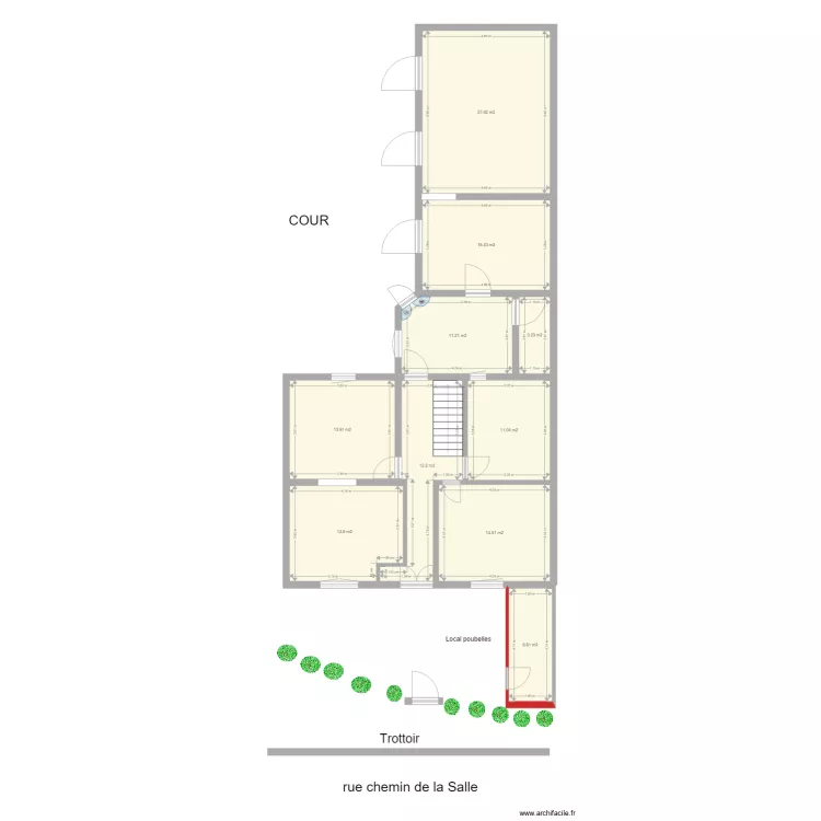 Plan local poubelles LA SALLE. Plan de 